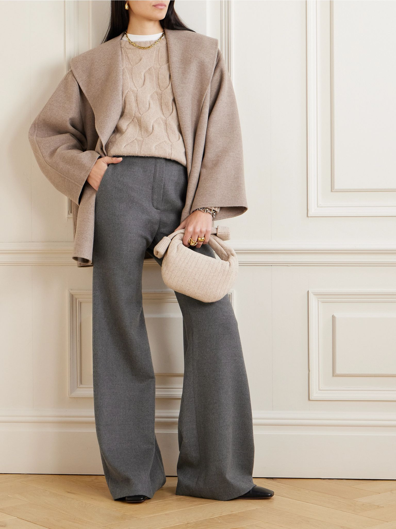 Cashmere flared pants Gray - 2