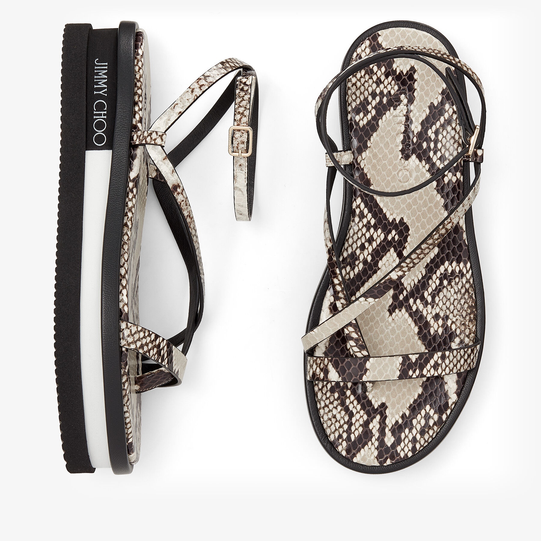 Pine Flat
Roccia Snake Printed Leather Platform Sandals - 5