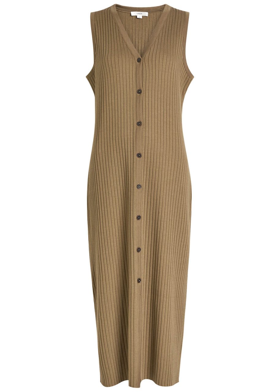 Vince Ribbed Stretch-knit Midi Dress - 1