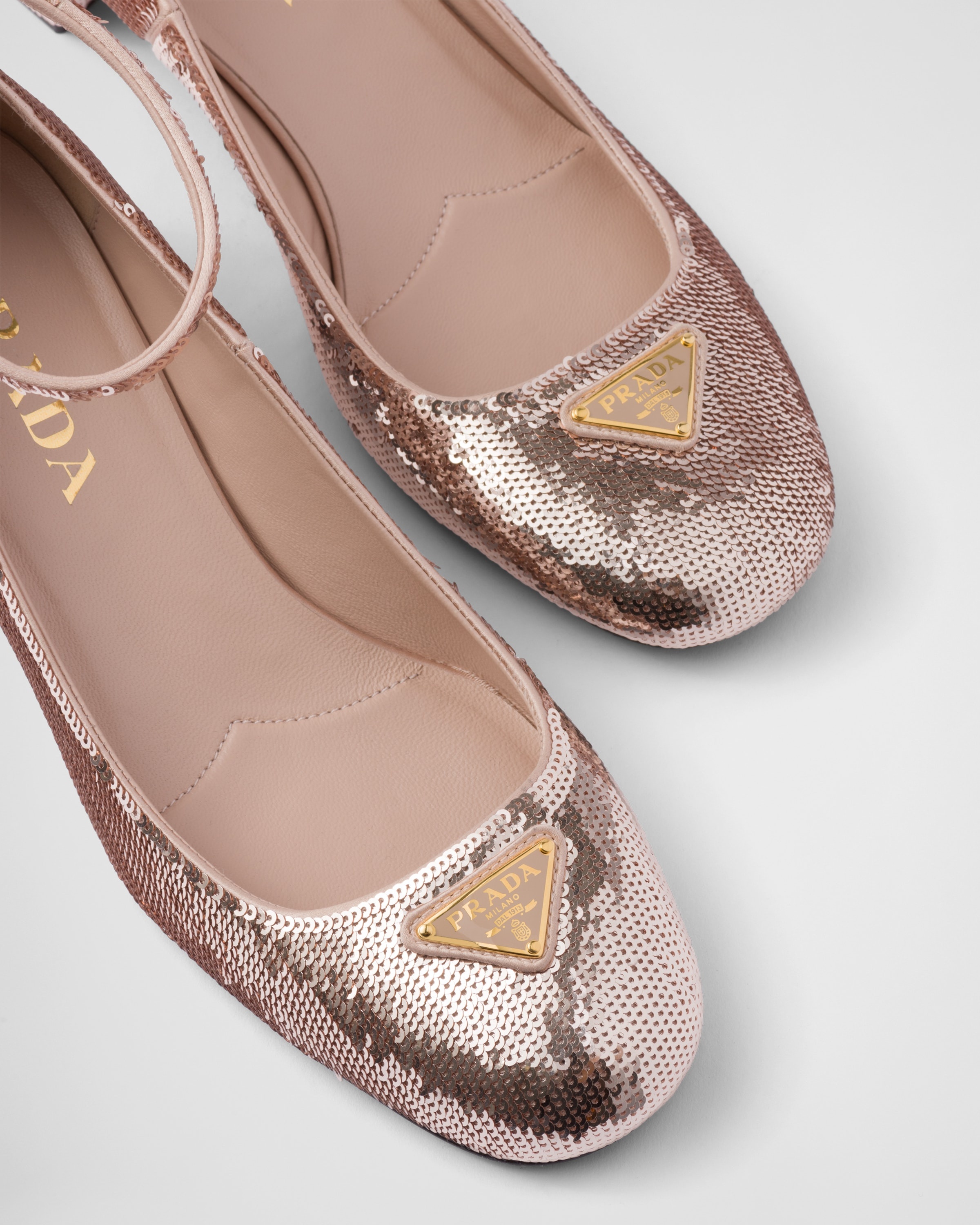 Sequined satin pumps - 6