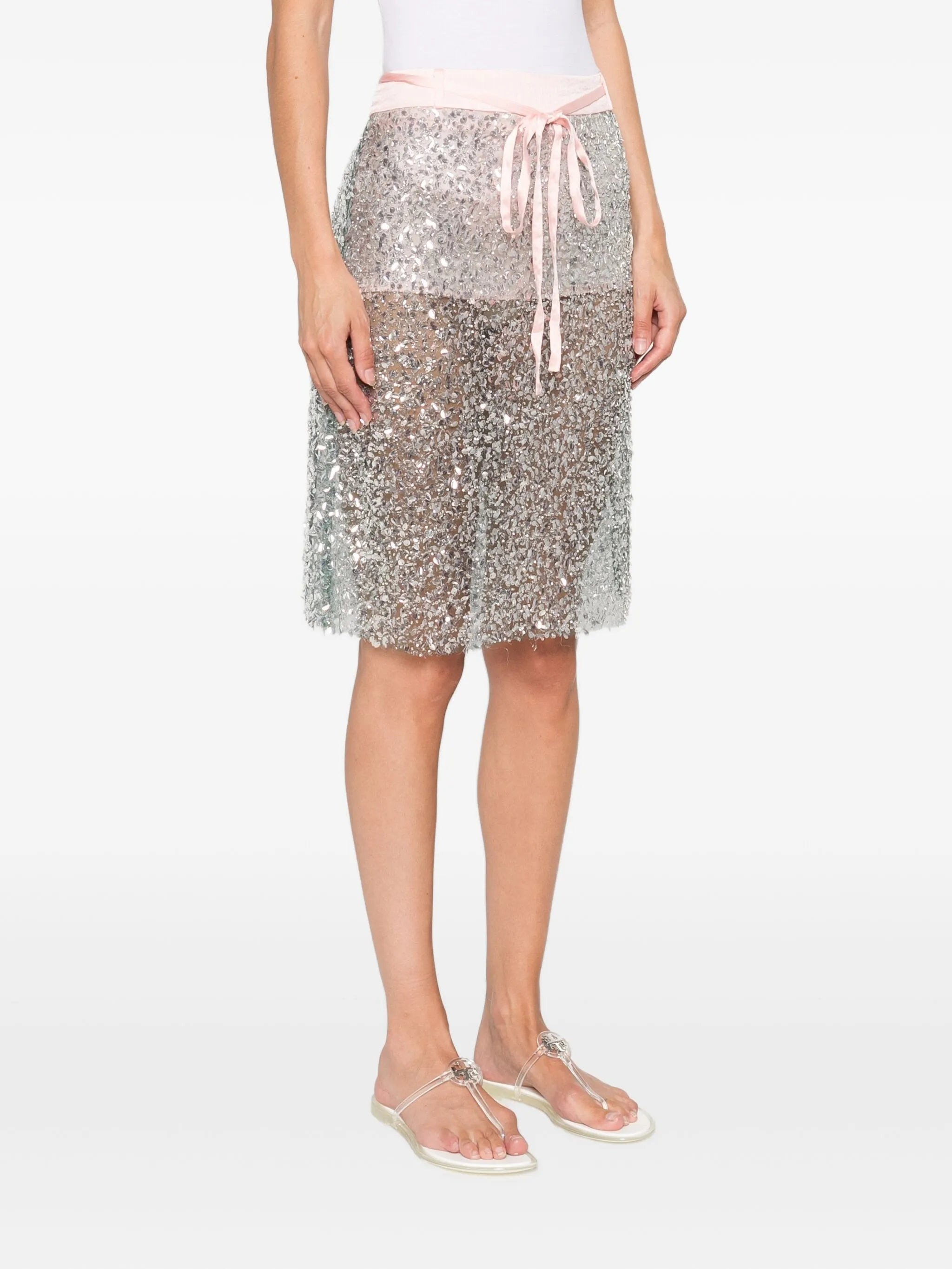 Siedres Sequin-embellished Drawstring Skirt - 4