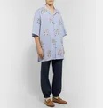 Oversized Camp-Collar Embroidered Cotton Shirt - 8