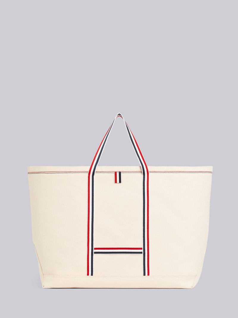 Off White Double Face Cotton Canvas Oversized Tool Tote Bag 4