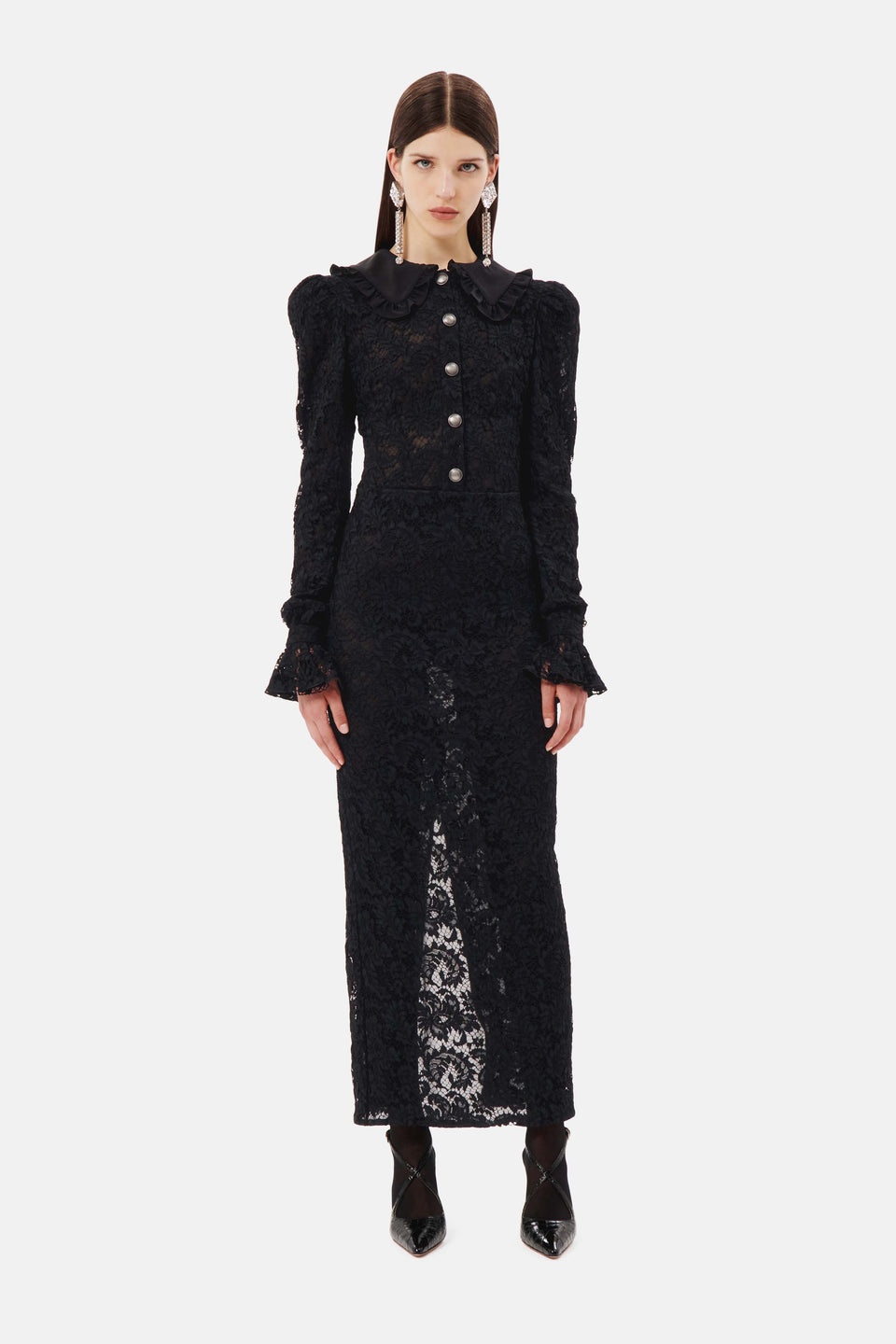 LACE DRESS WITH COLLAR AND BUTTONS - 4