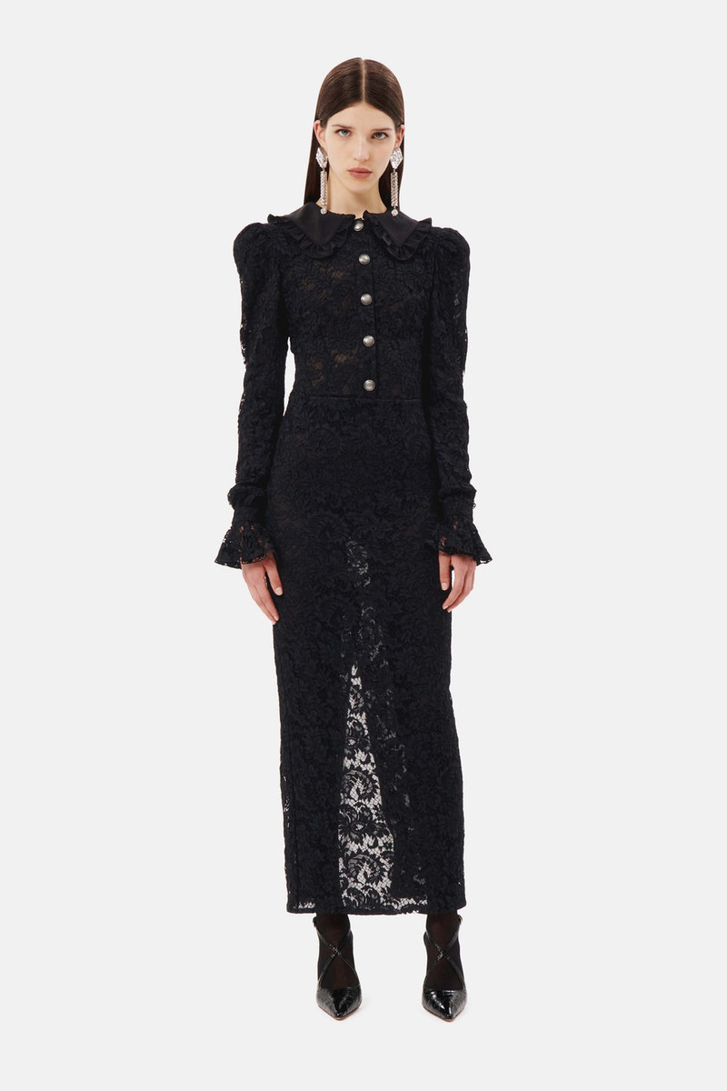 Alessandra Rich LACE DRESS WITH COLLAR AND BUTTONS outlook