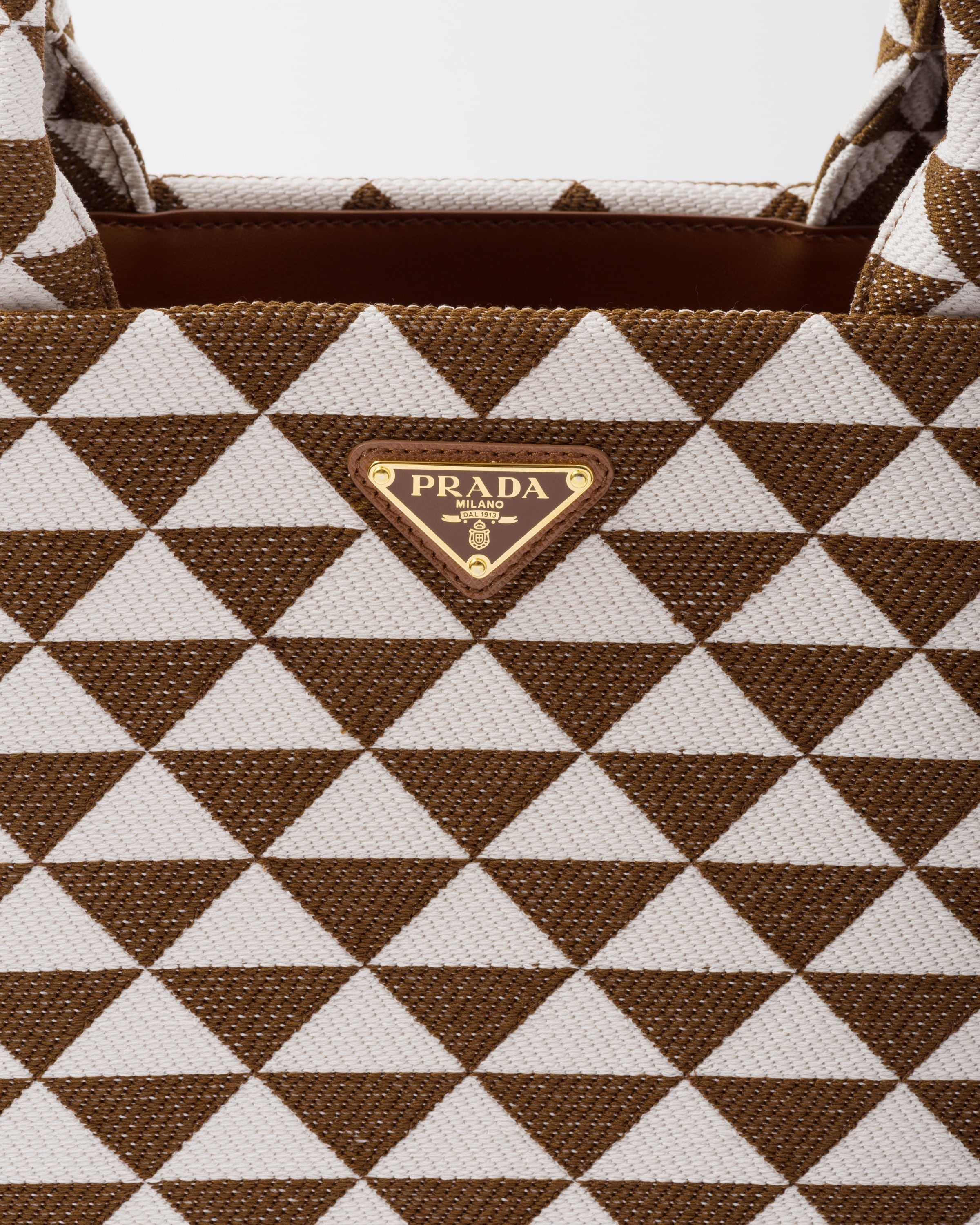Large Prada Symbole embroidered fabric handbag - 6