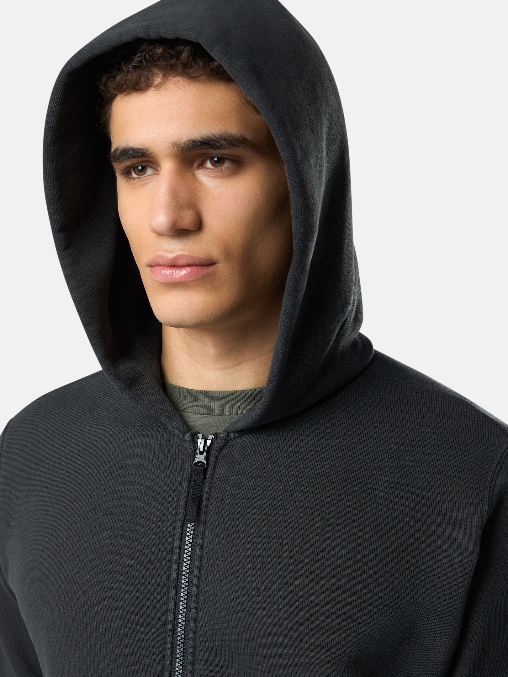 STONE ｜HOOD/ZIP-UP (63341 OLD Effect Cotton Diago Stone Island 63341 ORGANIC COTTON DIAGONAL FLEECE 'OLD