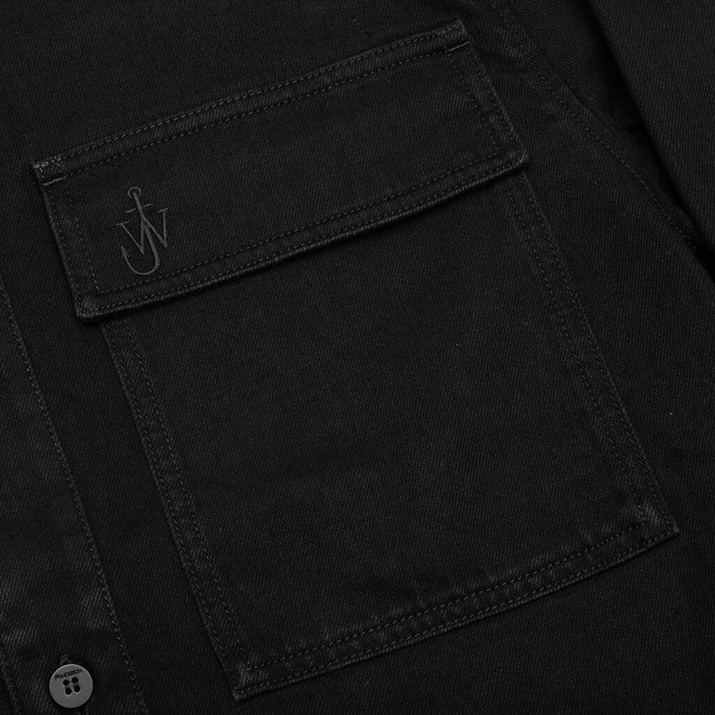 PATCHWORK OVERSHIRT - BLACK - 4