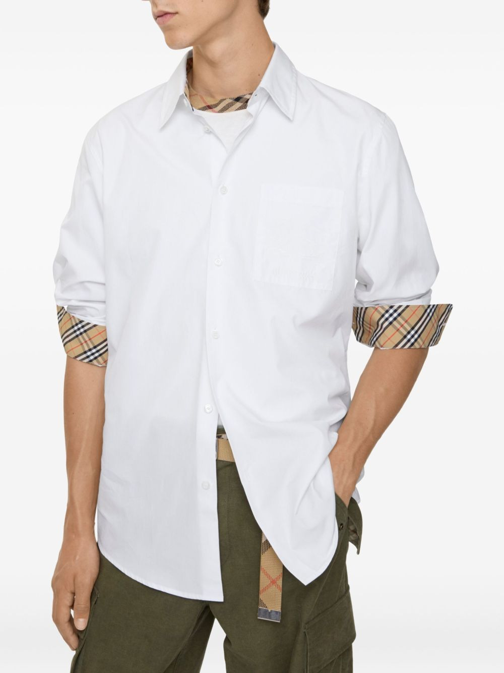 check-pattern cuffs shirt - 2