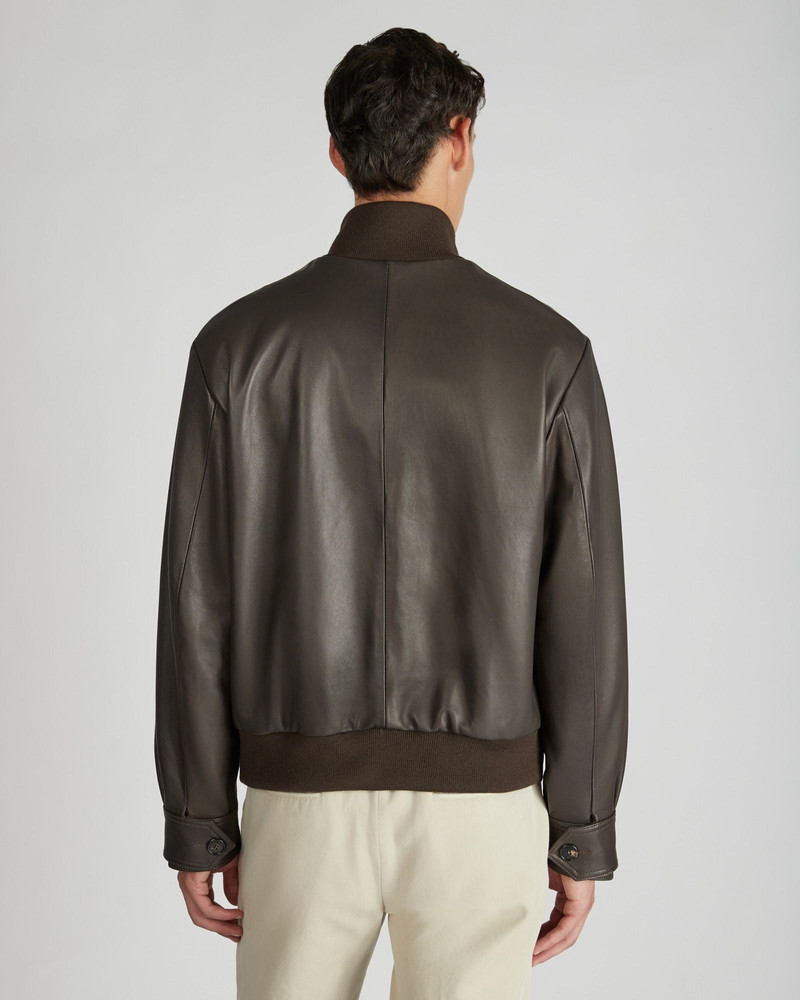 Regular fit leather jacket 3