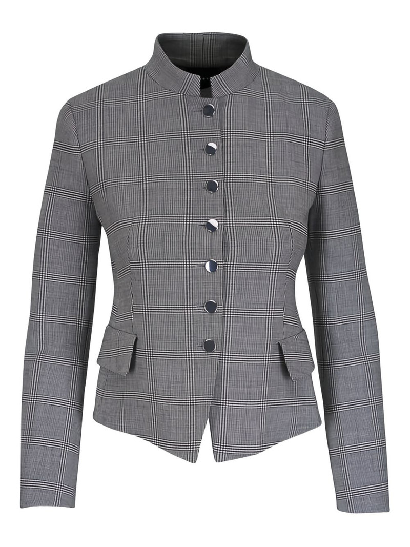 Deva checked stand-collar jacket 1