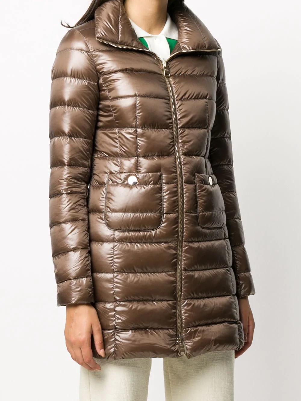 zip-up padded coat - 3