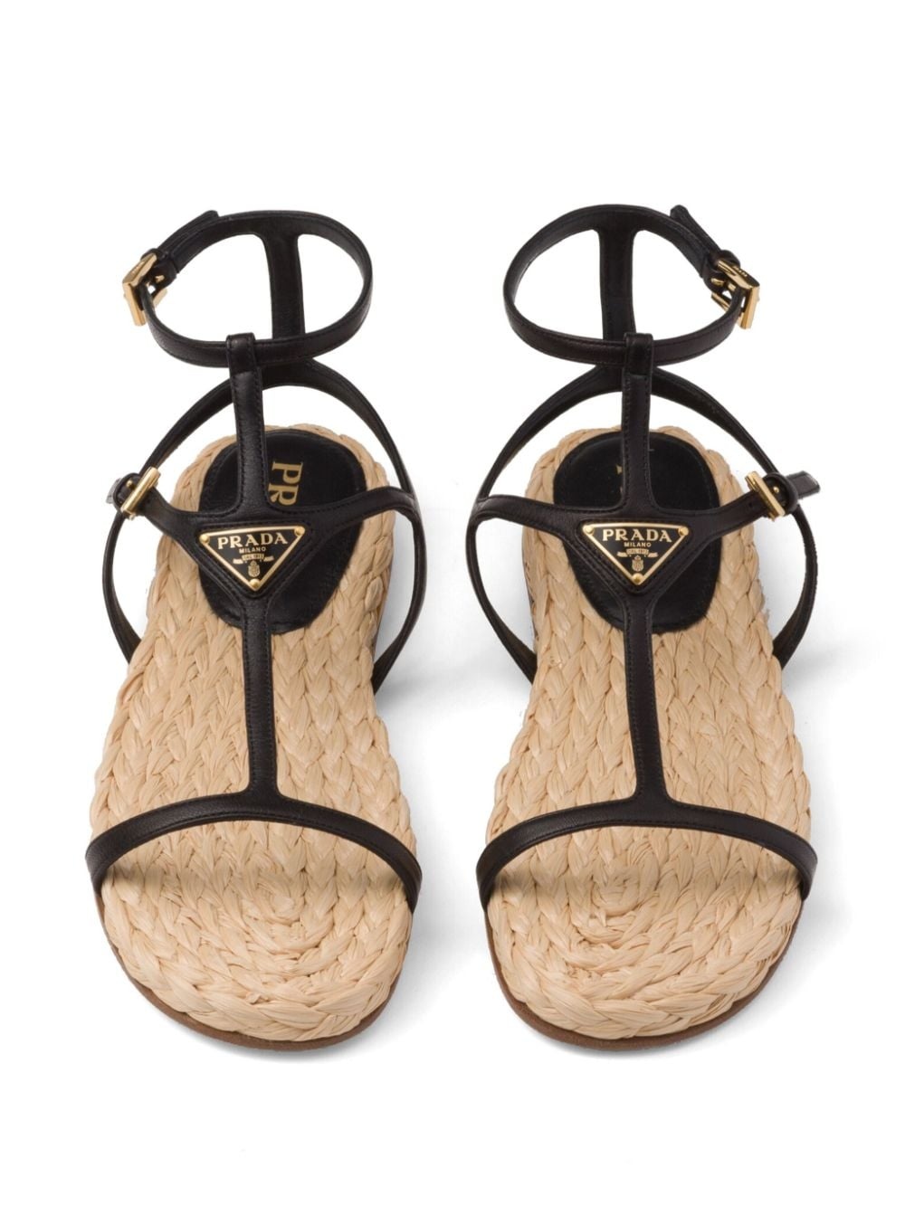 triangle-logo leather sandals - 4