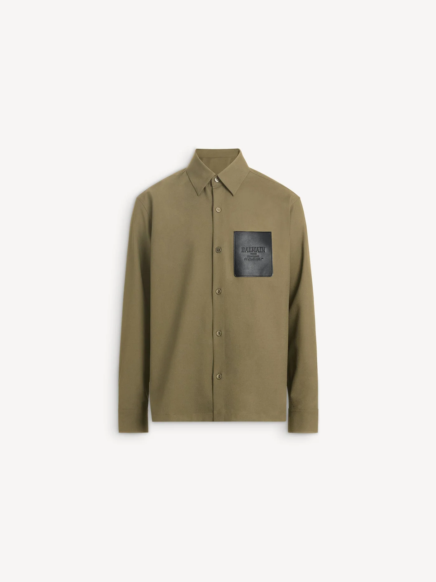 Wool overshirt with leather Balmain Vintage label - 1