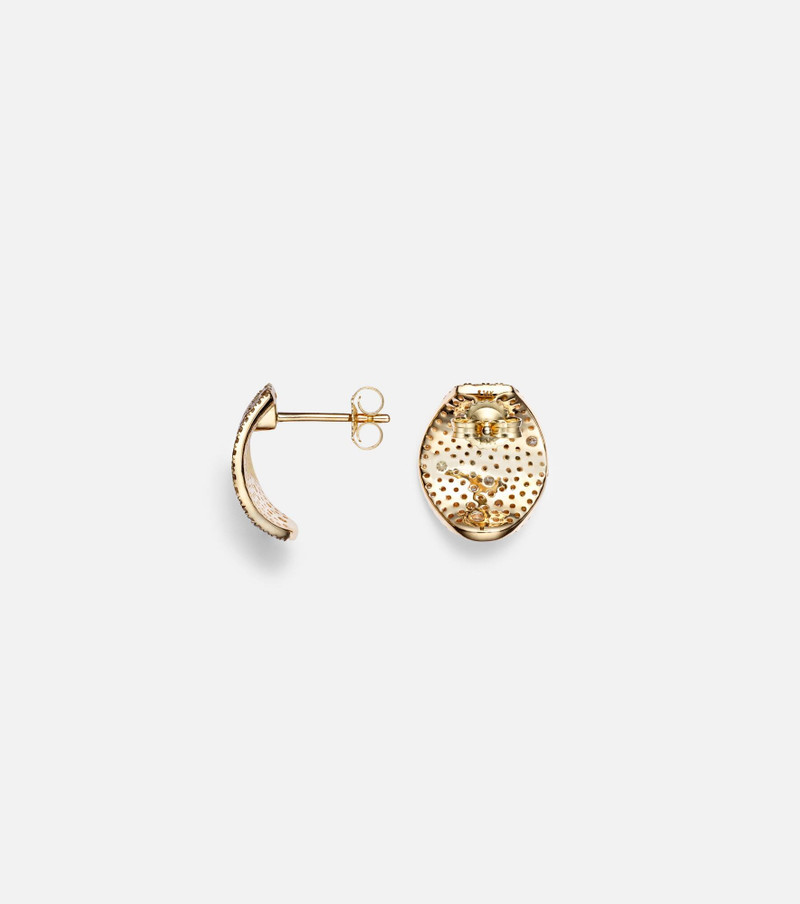 Keepsake 14kt gold huggie earrings with diamonds 4