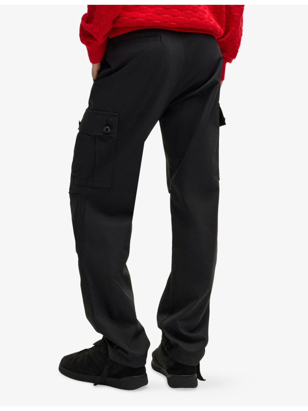 Logo-Tag Patch-Pocket Cotton Cargo Trousers - 4