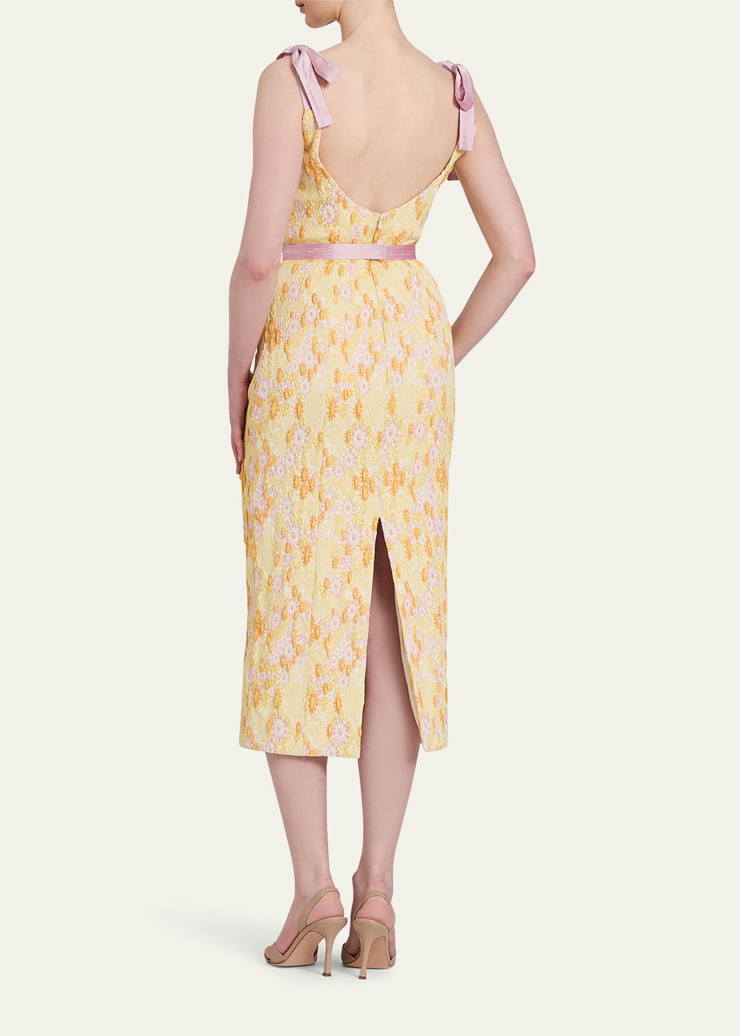 Acacia Belted Daisy Brocade Corset Dress - 3