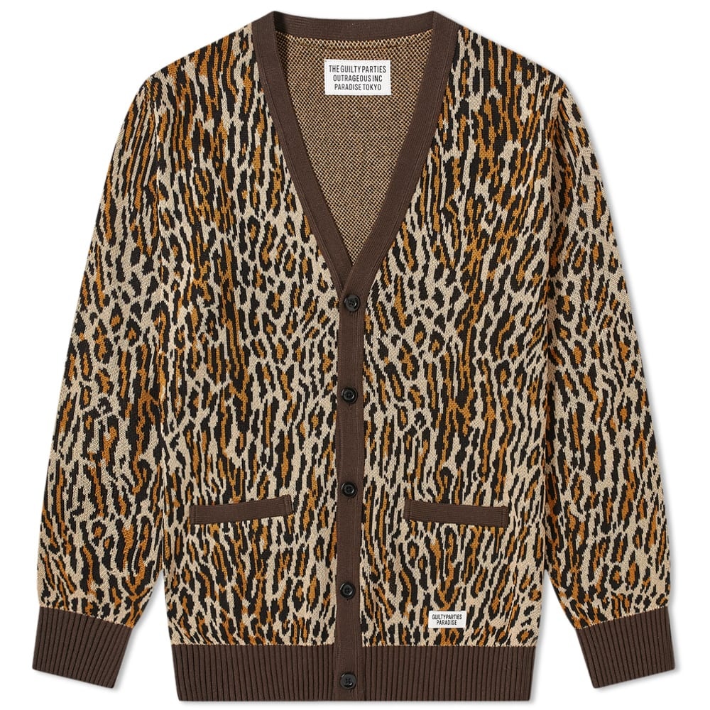 Wacko Maria Leopard Jacquard Cardigan - 1