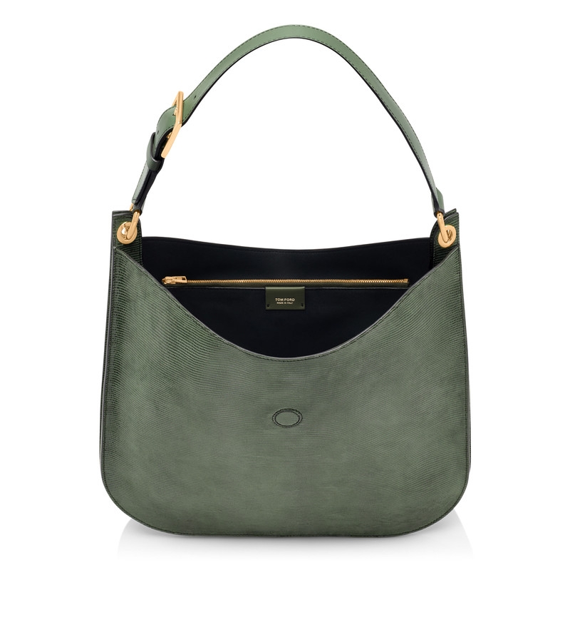 LIZARD-EFFECT SUEDE LEATHER TARA LARGE CROSSBODY 4