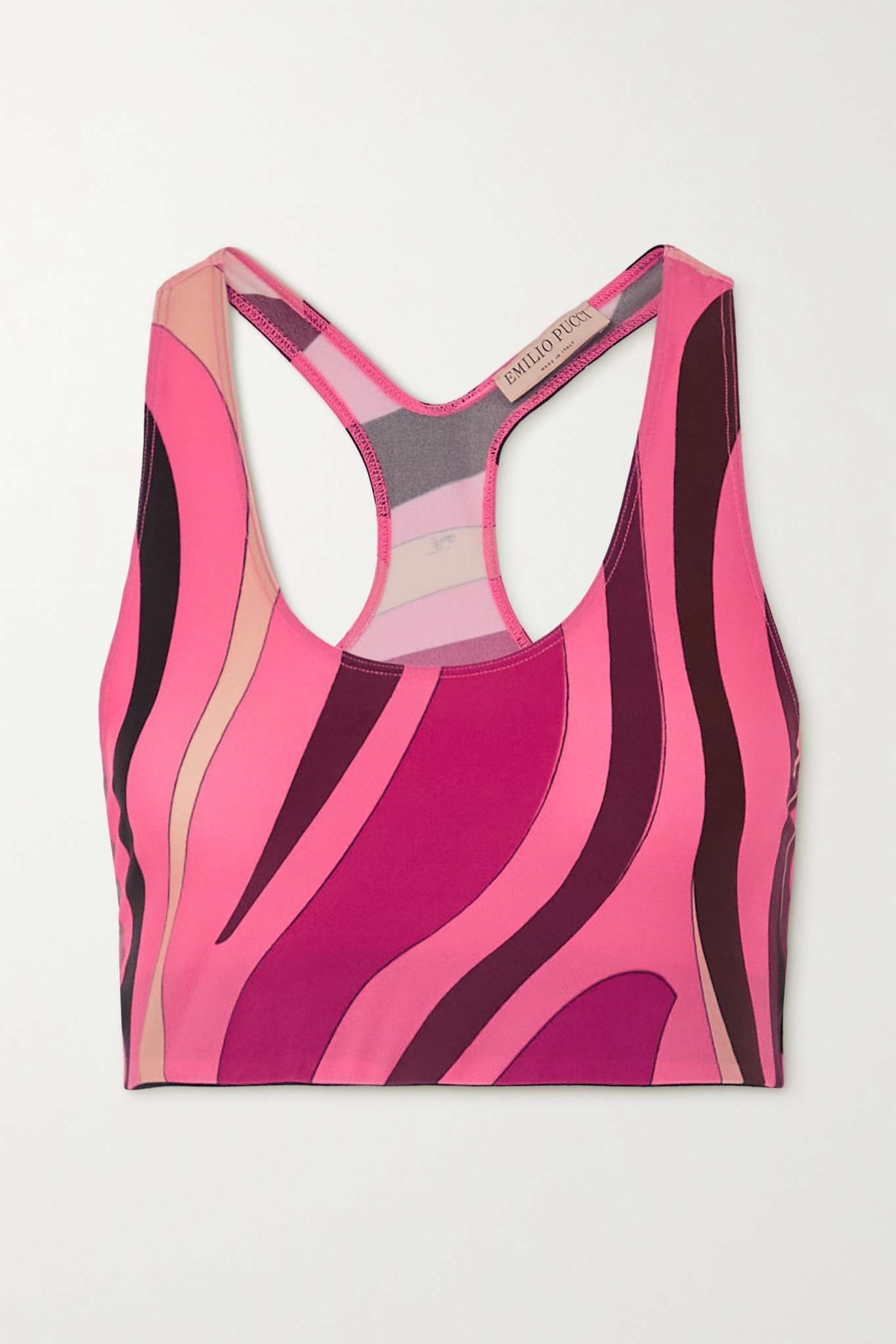 Printed stretch sports bra - 1