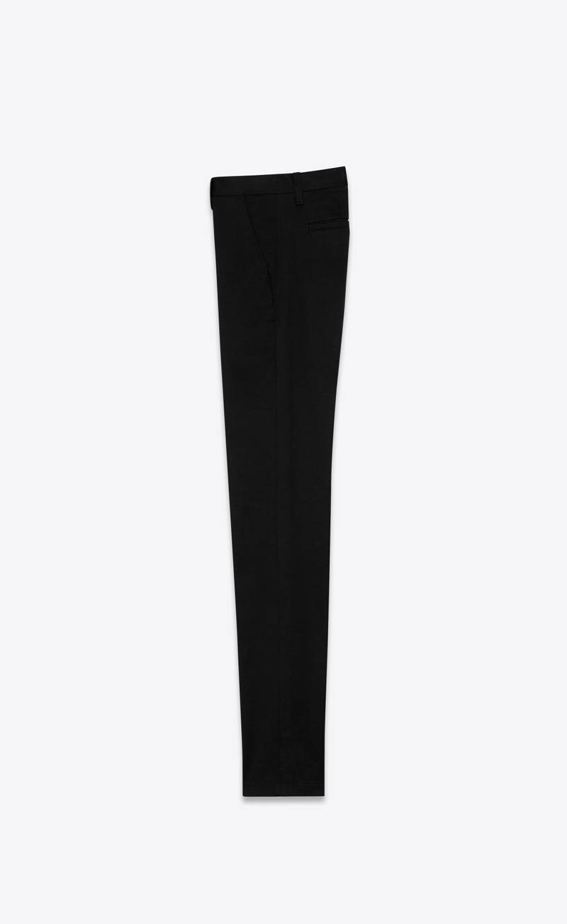 SAINT LAURENT chino pants in black raw stretch gabardine outlook