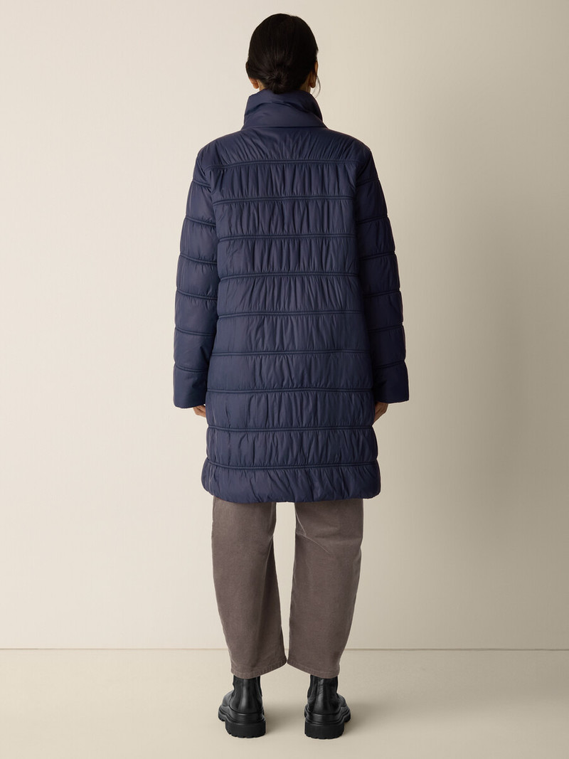 Eggshell Recycled Nylon Ruched Coat 4