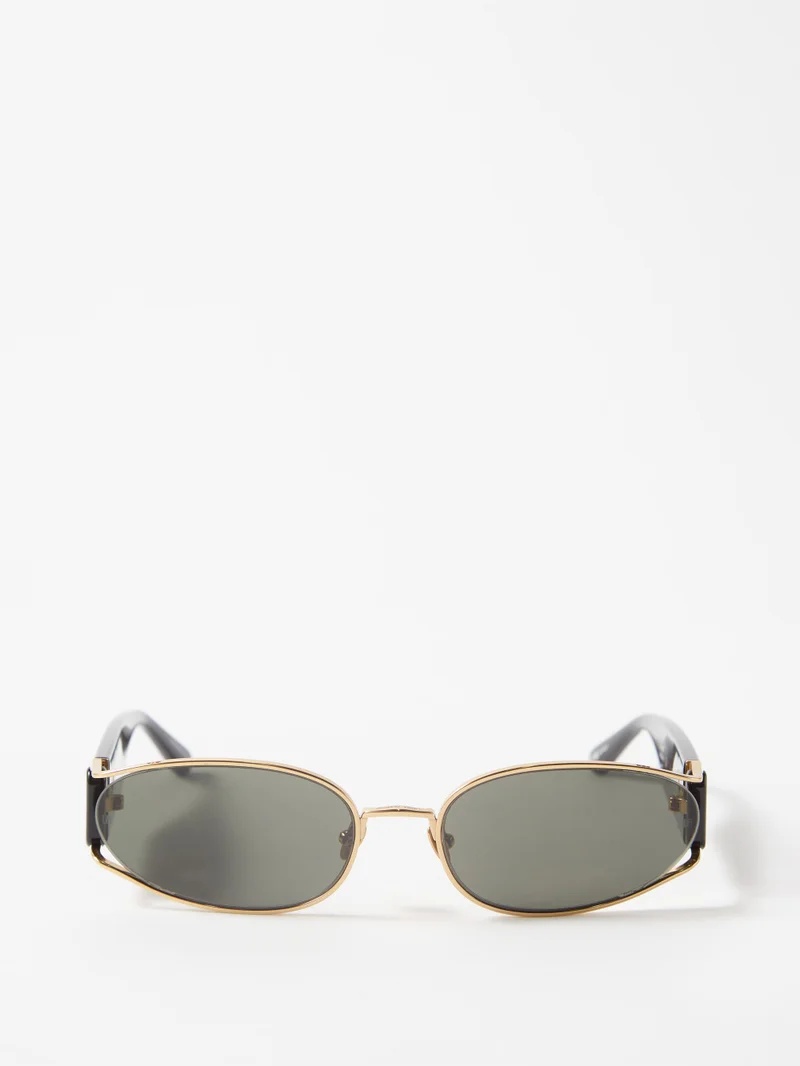 Shelby cat-eye titanium and acetate sunglasses - 1