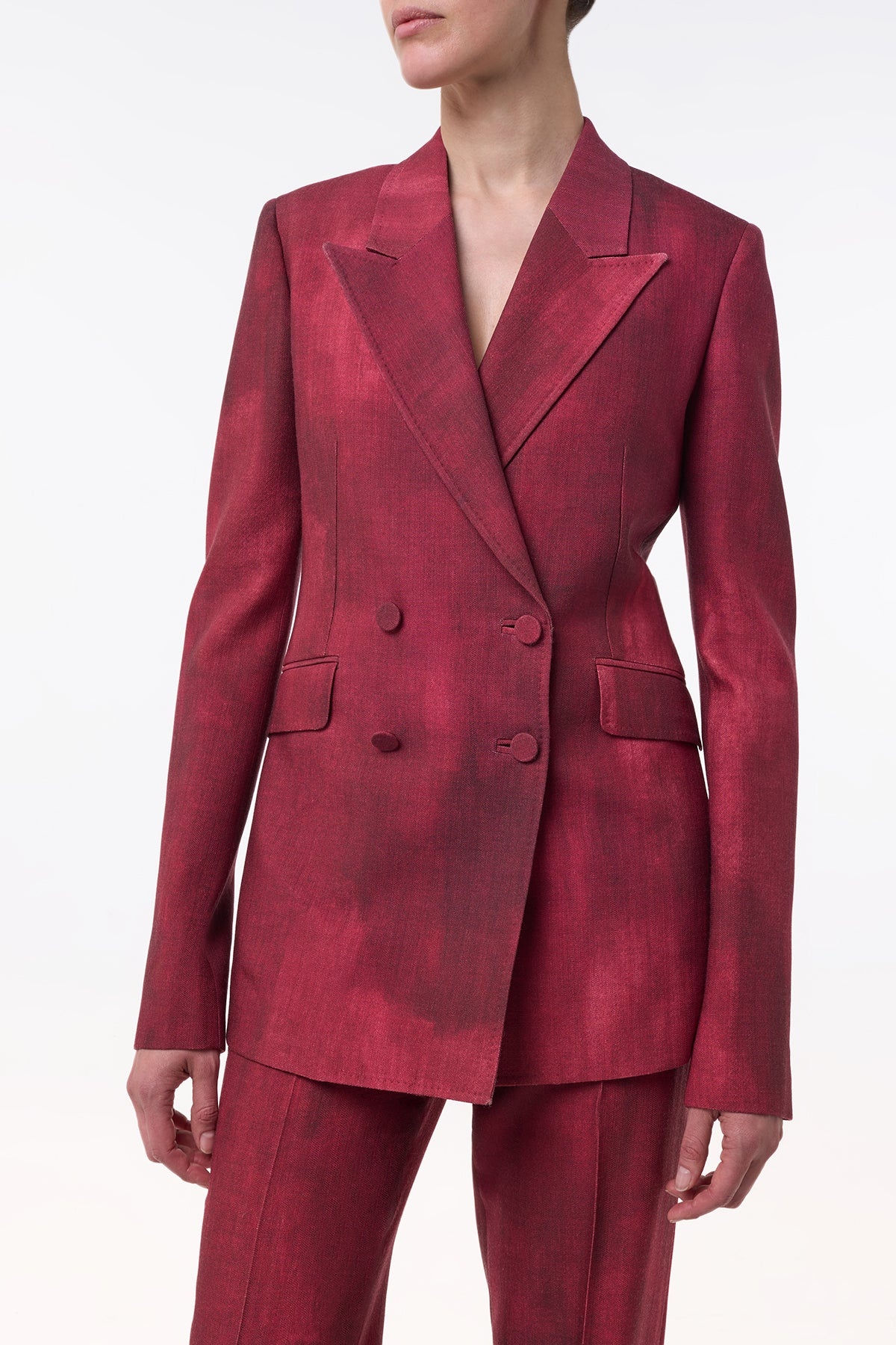 Angela Blazer in Bordeaux Virgin Wool - 3