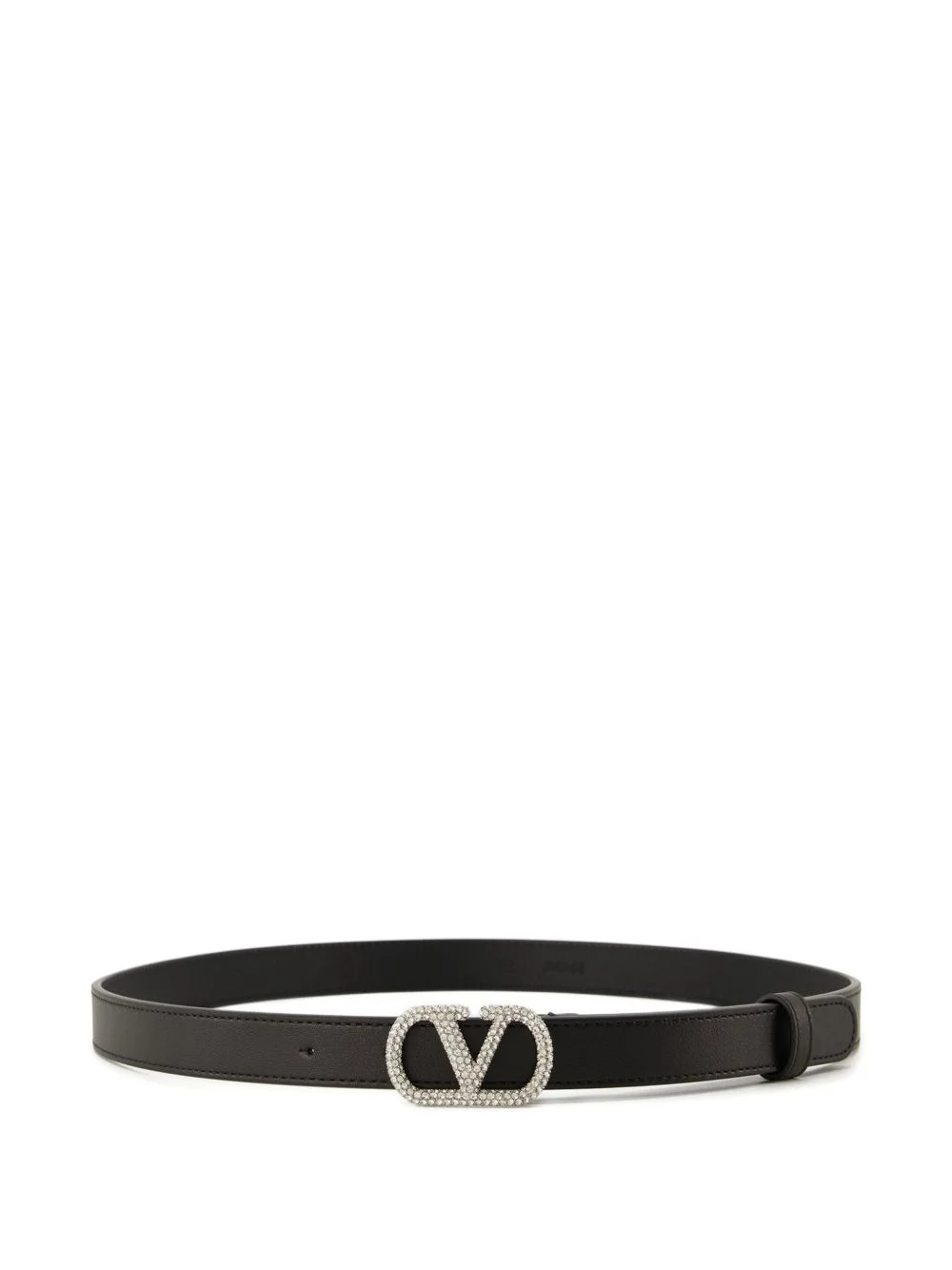 crystal-embellished leather belt - 1