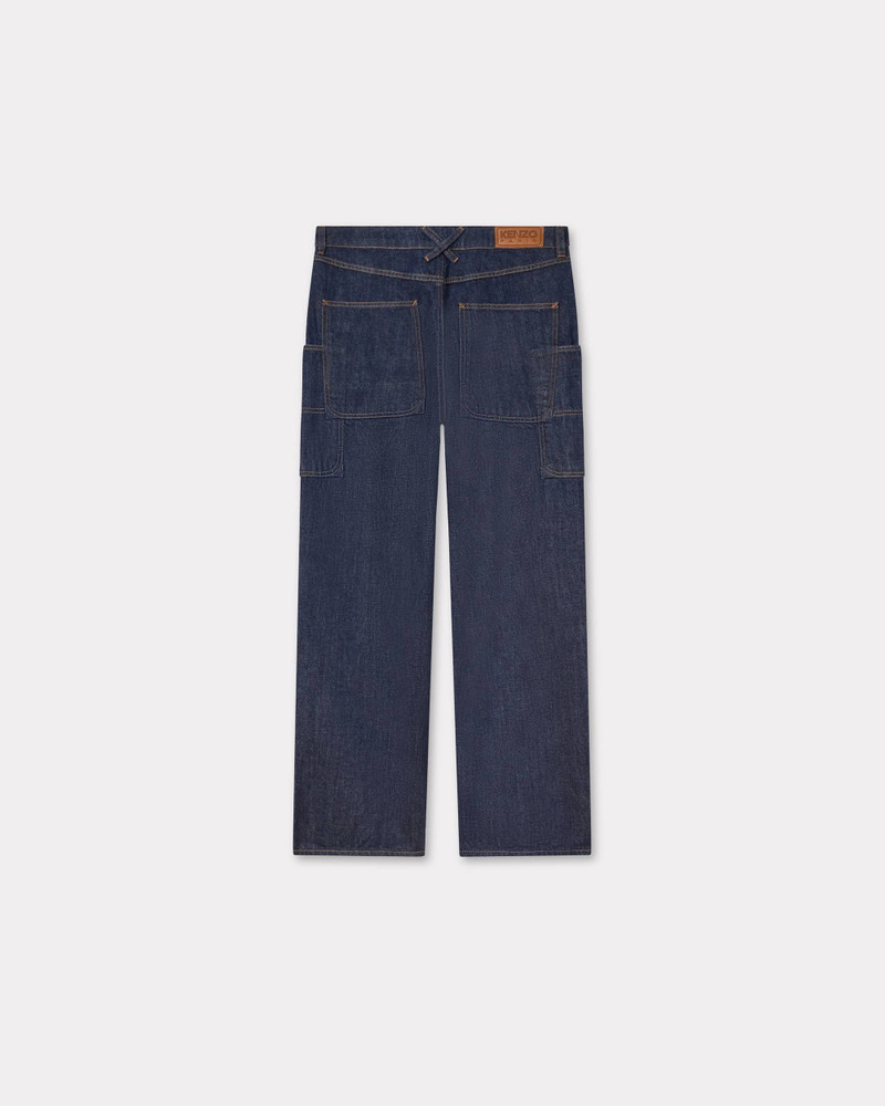 KENZO Cargo monkey fit jeans in Japanese denim outlook