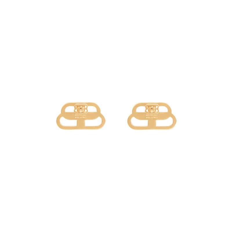 BALENCIAGA Women's Bb Small Stud Earrings in Gold outlook