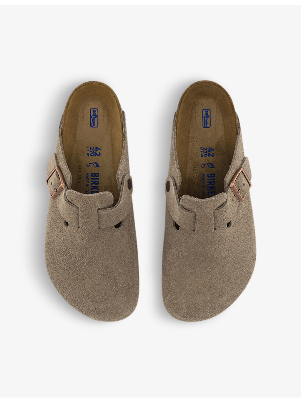 Boston logo-embossed suede-leather clogs - 2