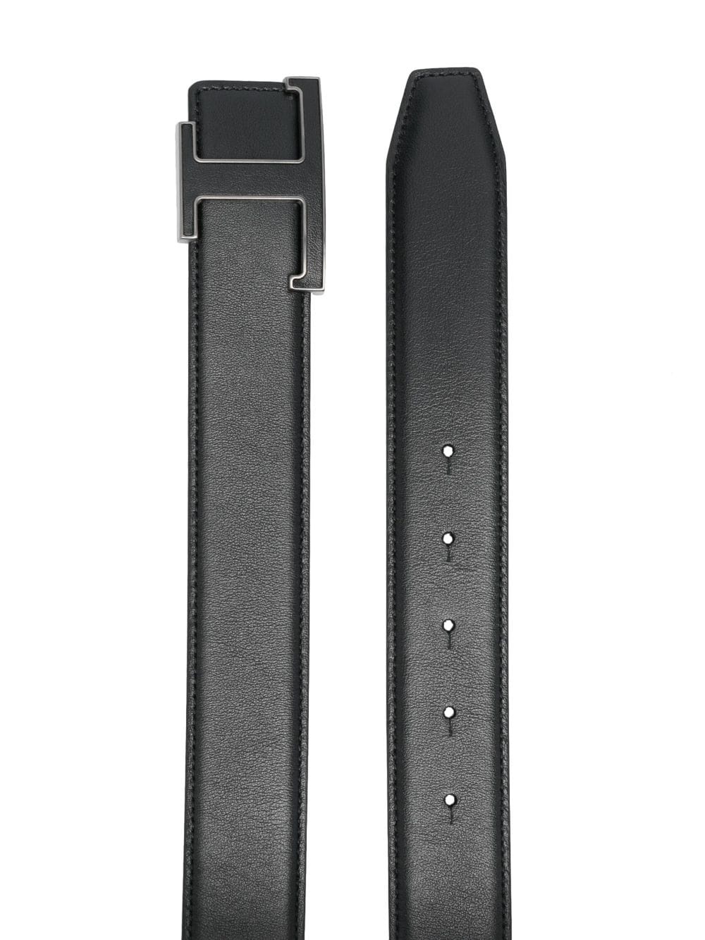 logo-buckle leather belt - 2