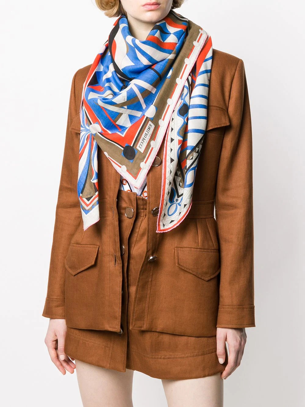 geometric print scarf - 2