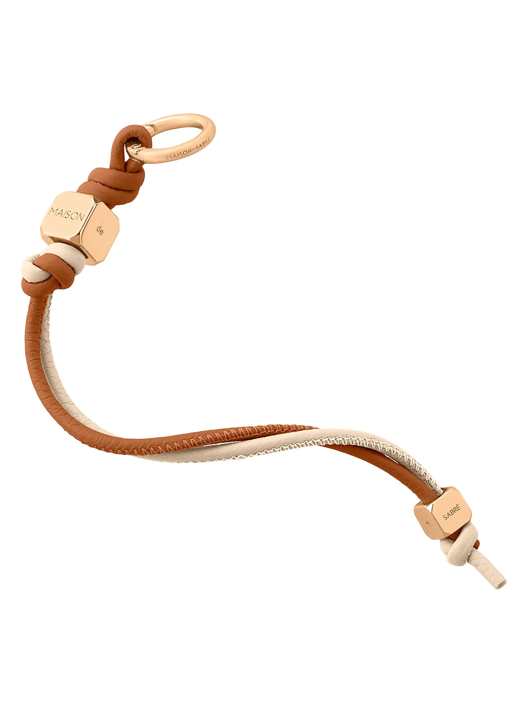 Women's Leather Wristlet Charm - Pecan Nude - 1