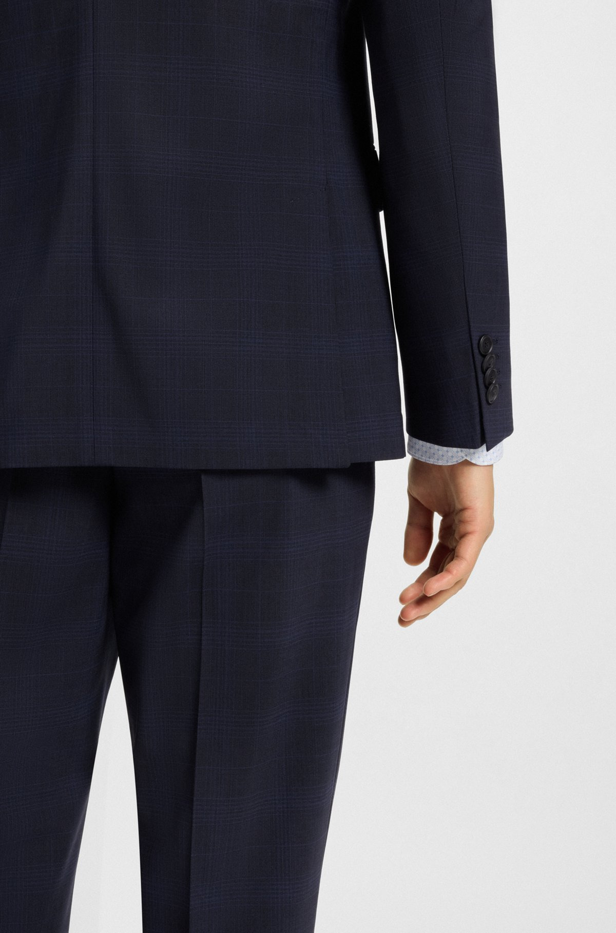SLIM-FIT SUIT IN CHECKED CREASE-RESISTANT STRETCH WOOL - 5
