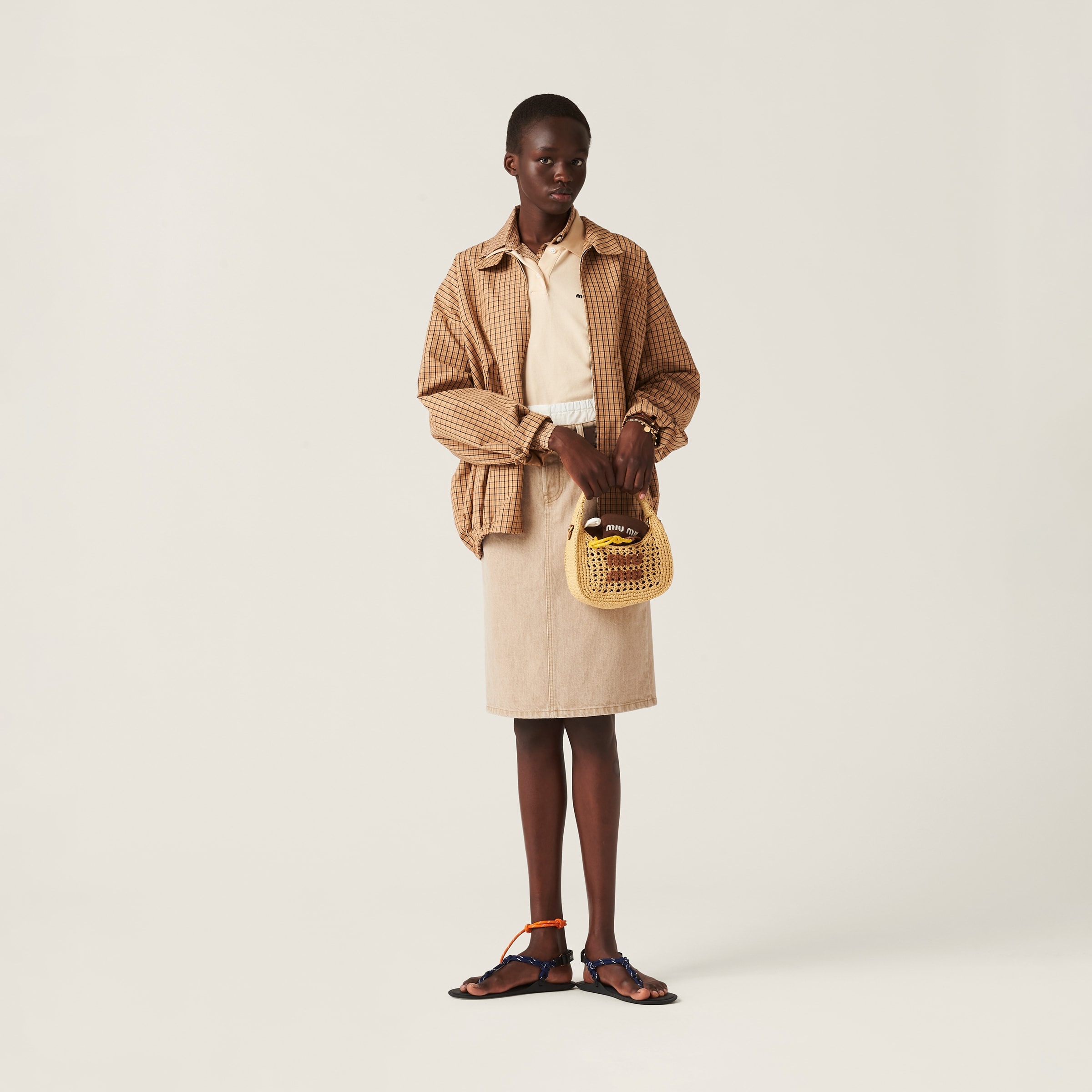 Checked canvas blouson jacket - 2