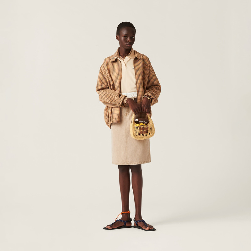 Miu Miu Checked canvas blouson jacket outlook