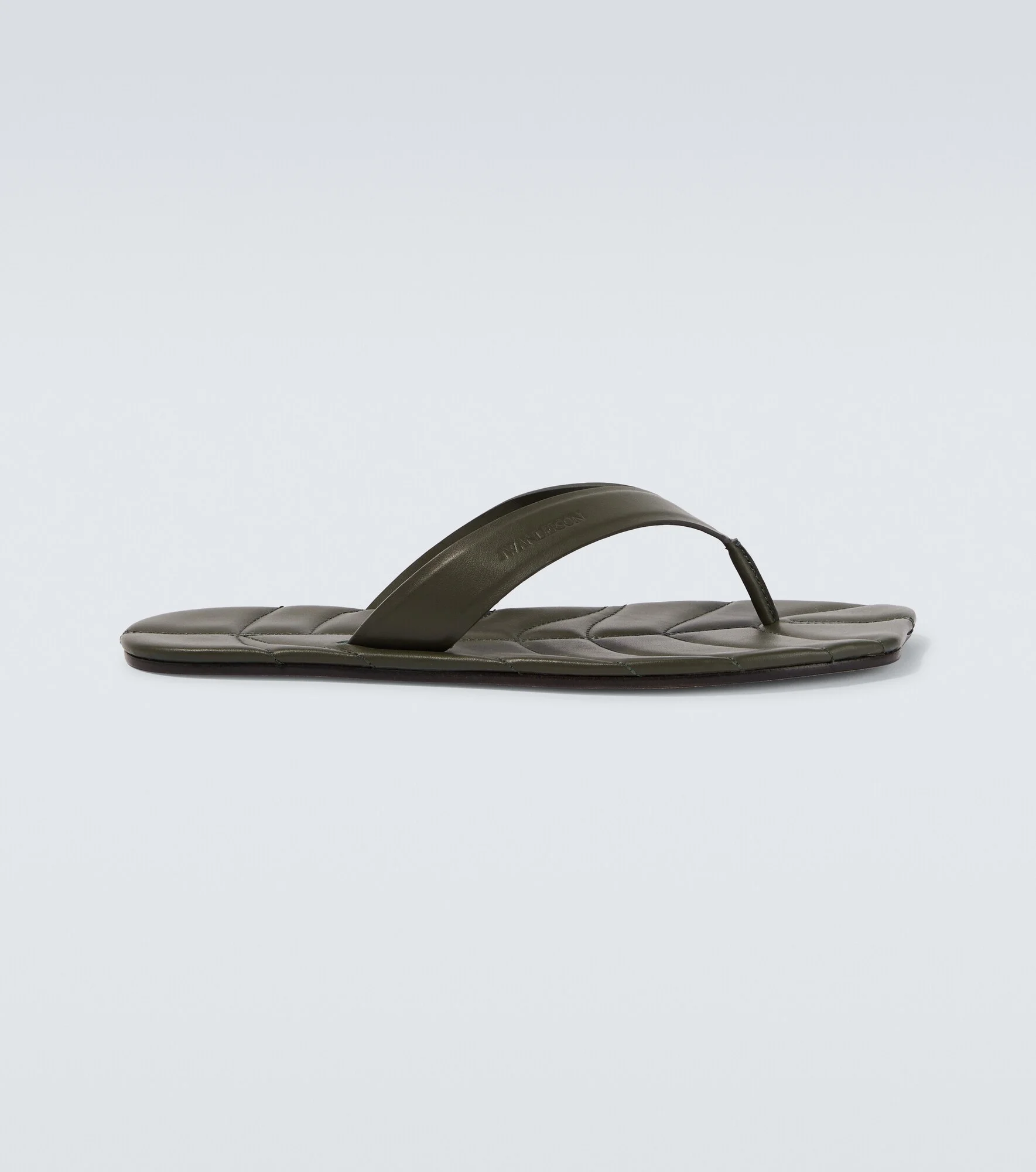 Leaf leather thong sandals - 1