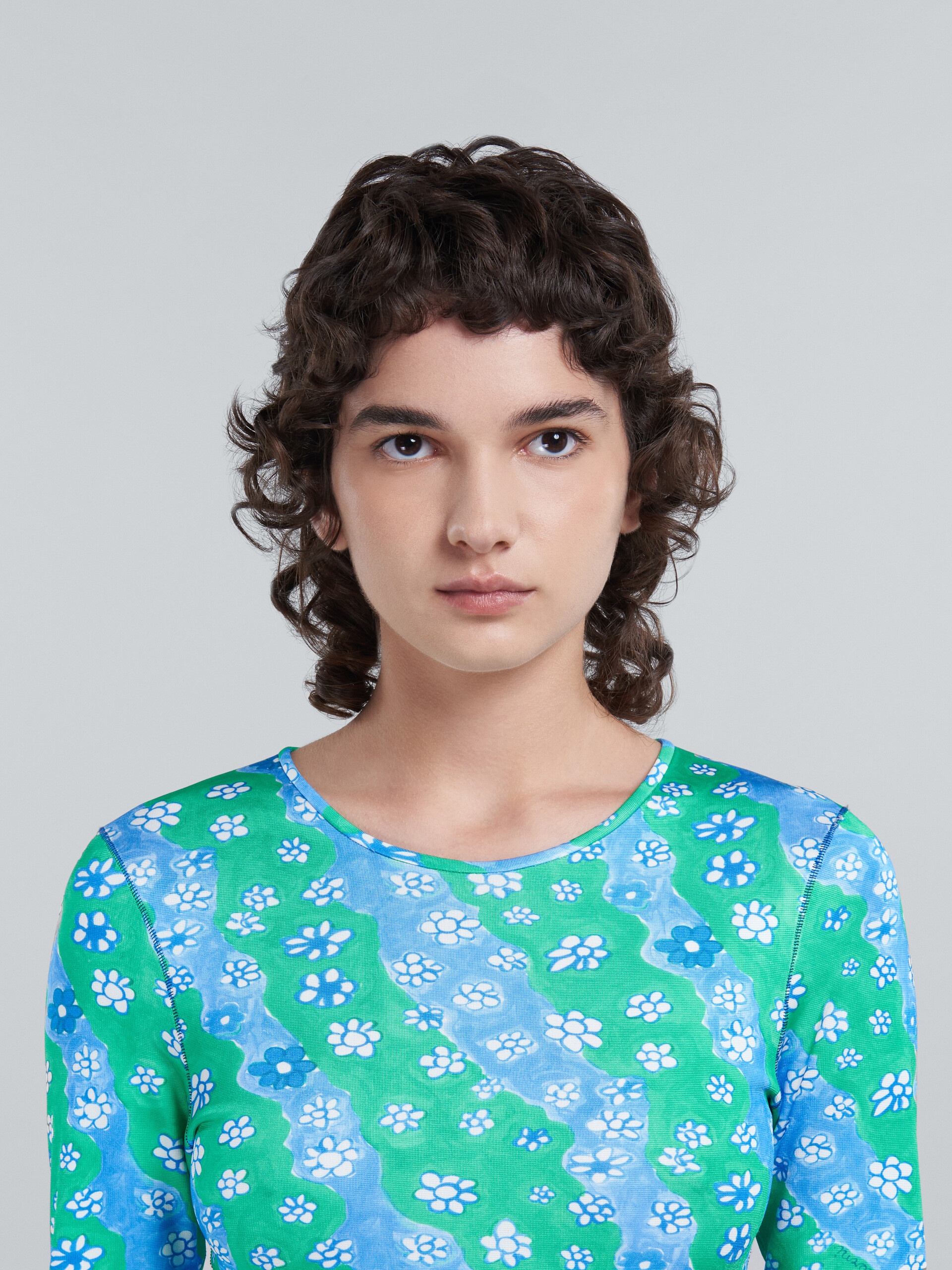 LONG DRESS IN FLUID PRINTED JERSEY - 4