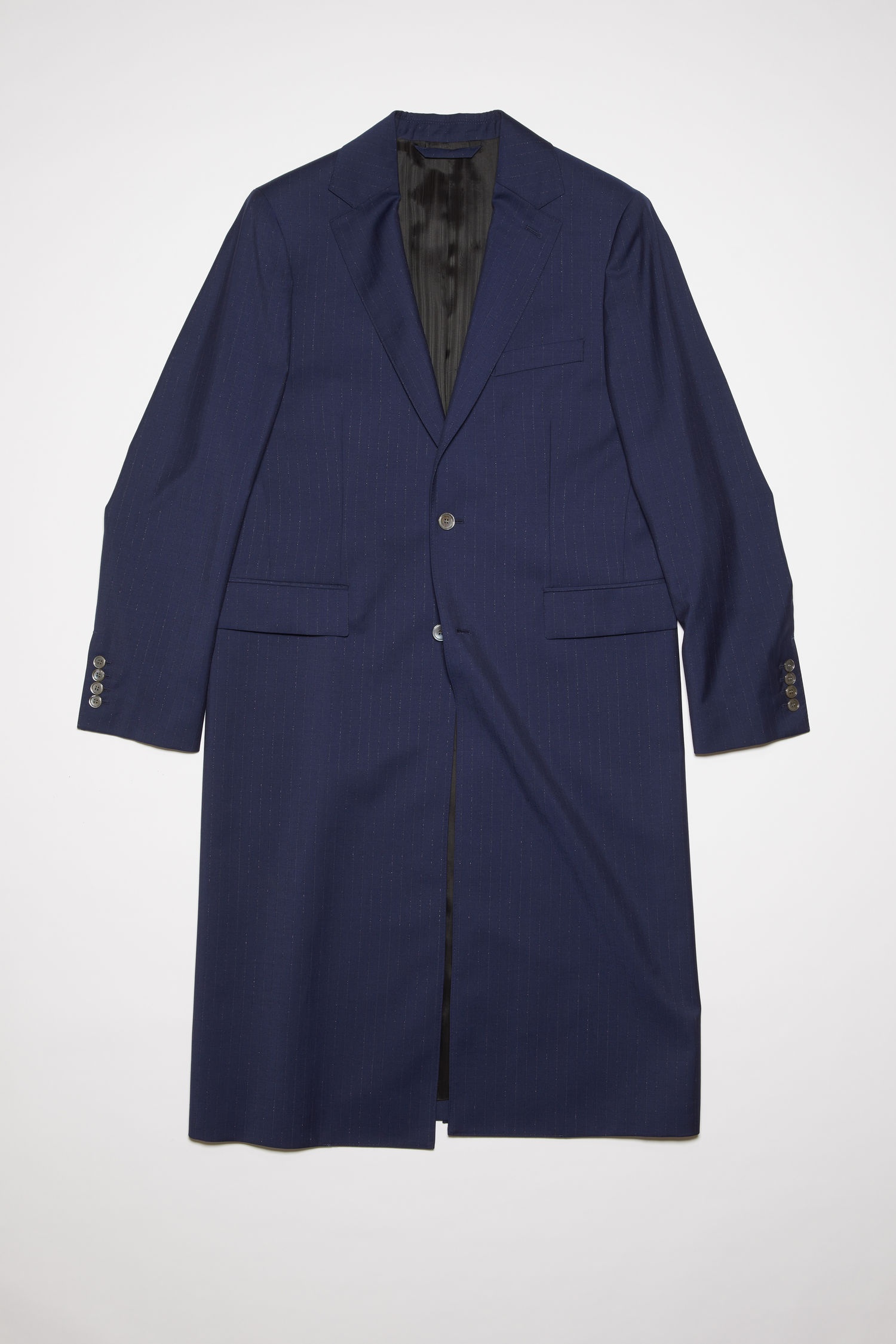 Lurex pinstripe coat - Dark Blue - 5