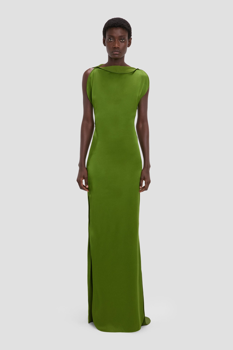 Victoria Beckham Carla Gown In Algae outlook