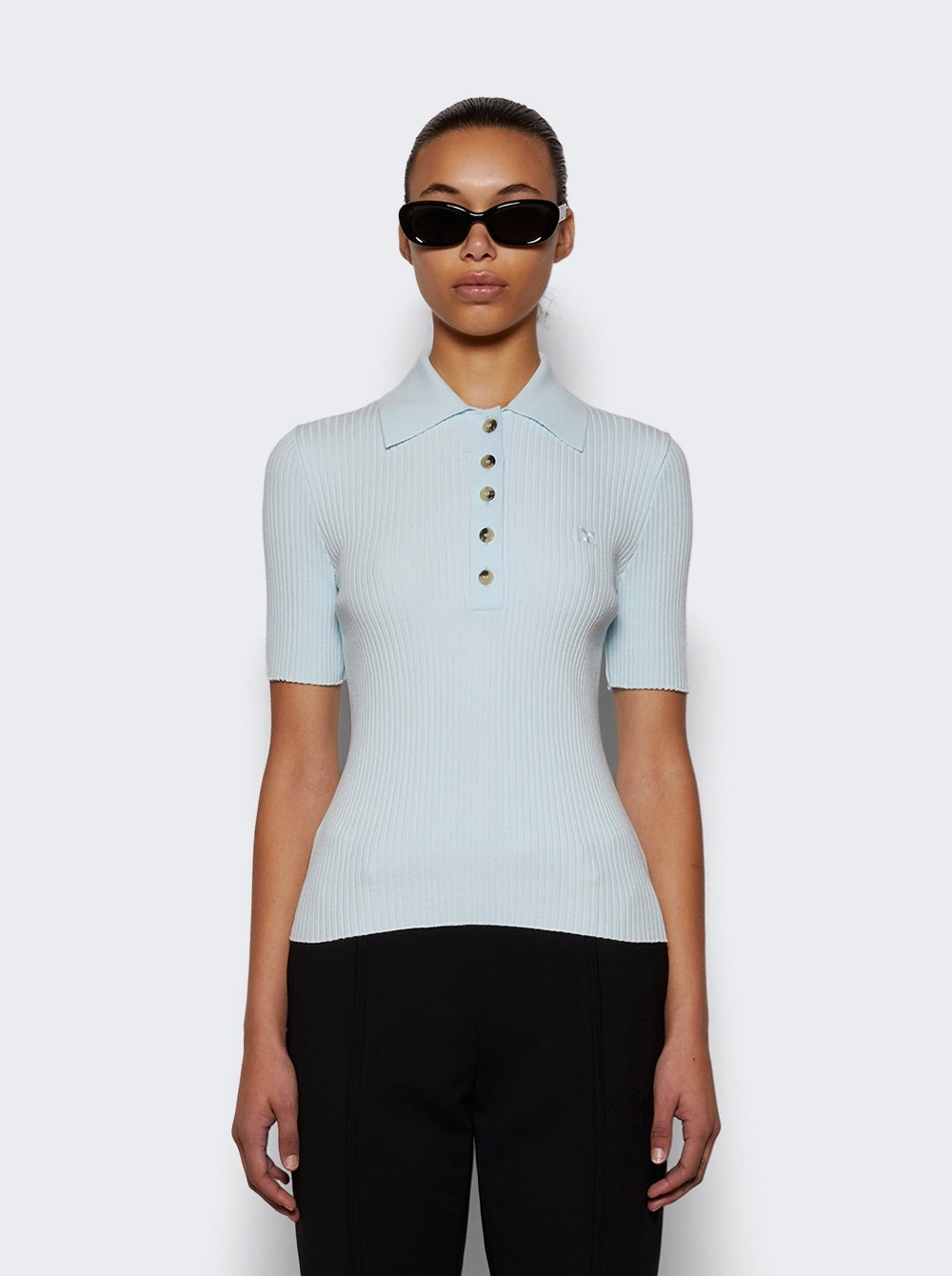 Rib Knit Polo Iceberg - 3
