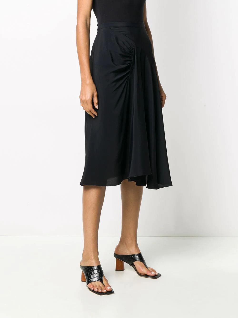 high-waisted draped skirt - 3