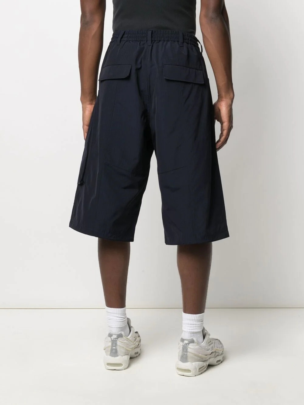 drawstring waist knee-length shorts - 4