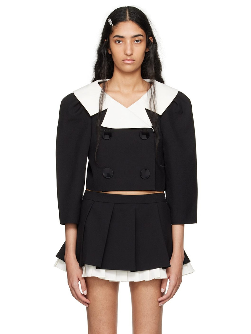double-breasted wool blazer - 1