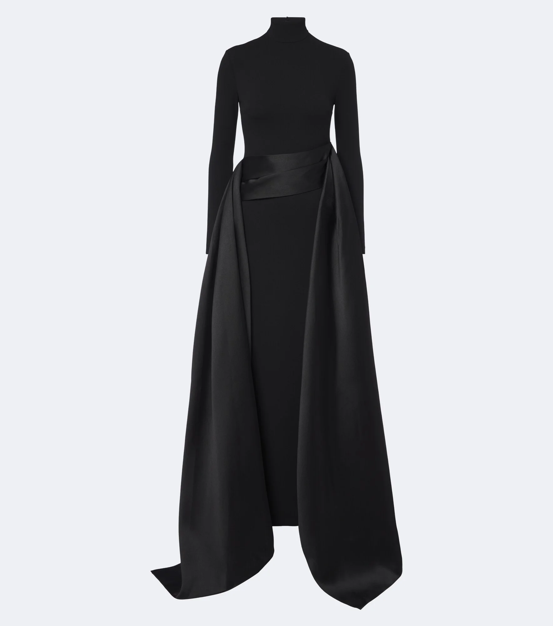 Olivia satin-trimmed crêpe gown - 1