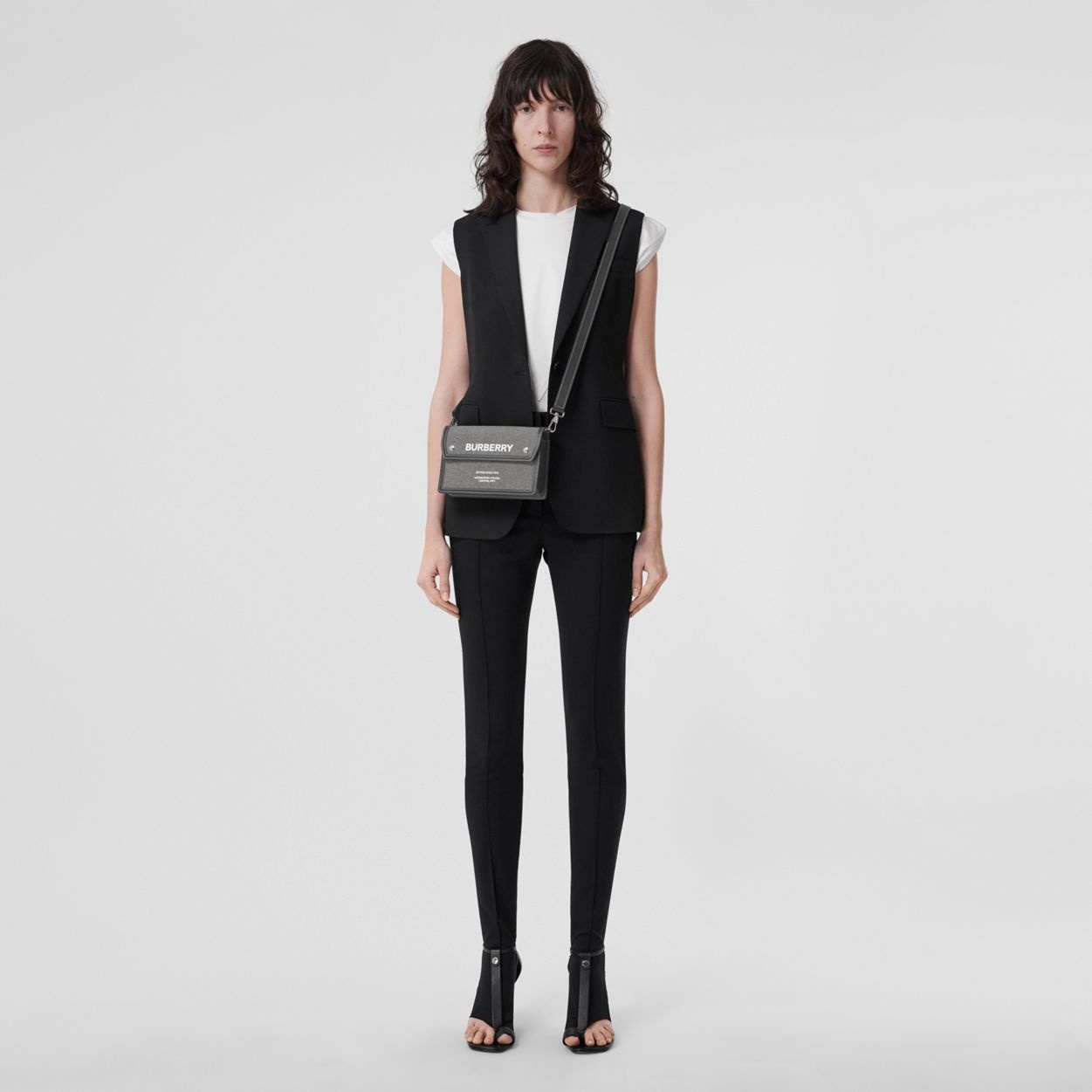 Horseferry Print Canvas and Leather Crossbody Bag - 8