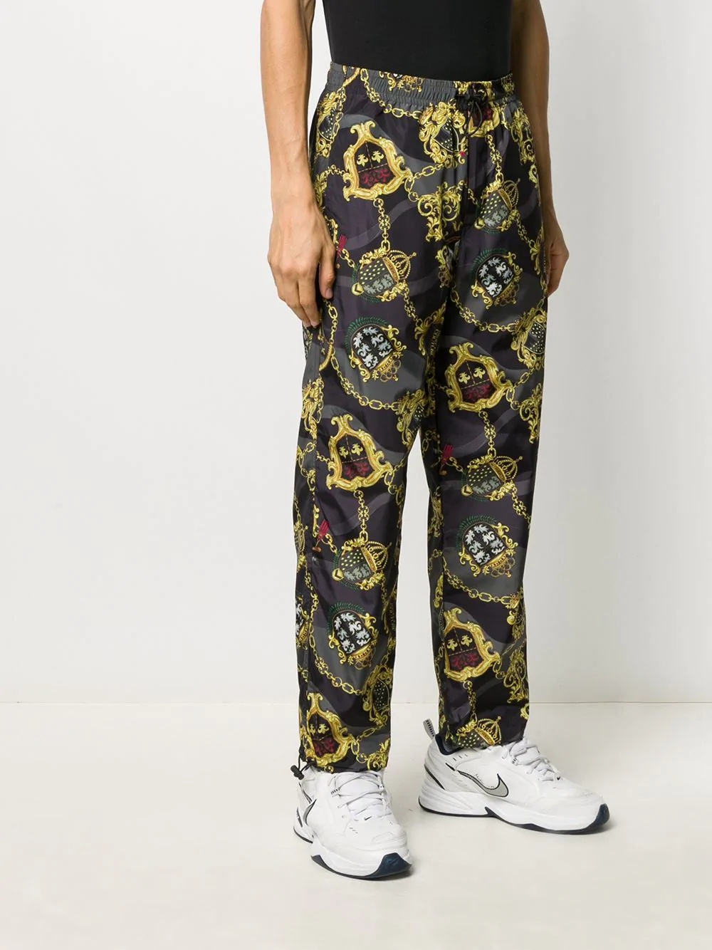 chain crest print track trousers - 3