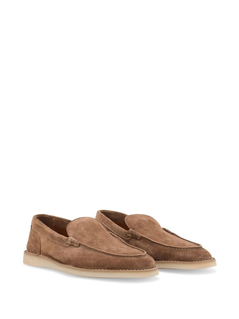 Dolce & Gabbana DG-plaque suede loafers outlook